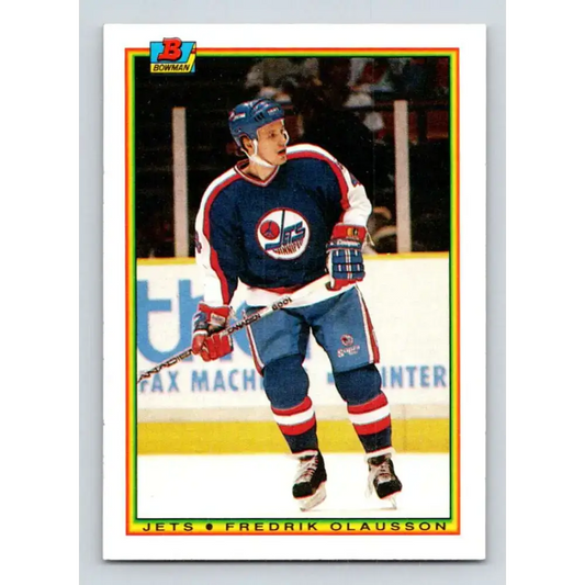 1990-91 Bowman #135 Fredrik Olausson NM-MT Winnipeg Jets Hockey Card