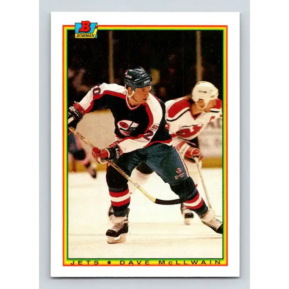 1990-91 Bowman #136 Dave McLlwain NM-MT Winnipeg Jets Hockey Card - Hockey Card Single