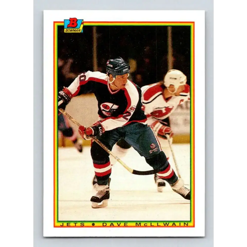 1990-91 Bowman #136 Dave McLlwain NM-MT Winnipeg Jets Hockey Card - Hockey Card Single