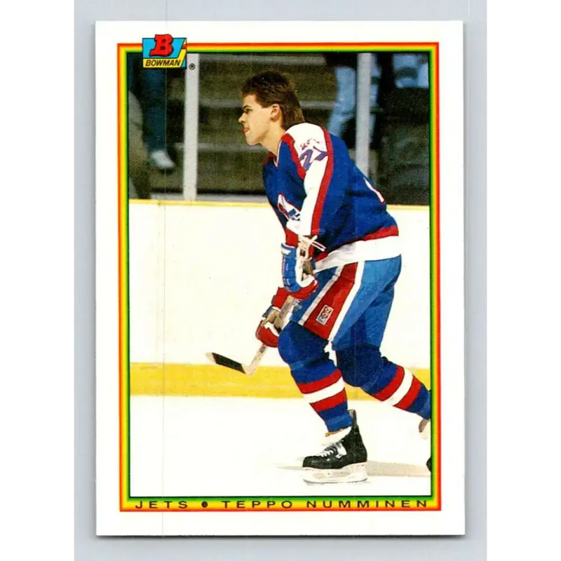 1990-91 Bowman #138 Teppo Numminen NM-MT RC Rookie Winnipeg Jets Hockey Card - Hockey Card Single