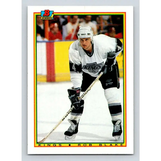 1990-91 Bowman #142 Rob Blake NM-MT RC Rookie Los Angeles Kings Hockey Card