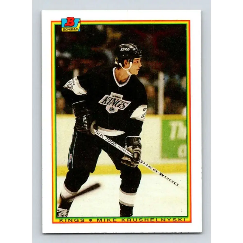 1990-91 Bowman #145 Mike Krushelnyski NM-MT Los Angeles Kings Hockey Card - Hockey Card Single