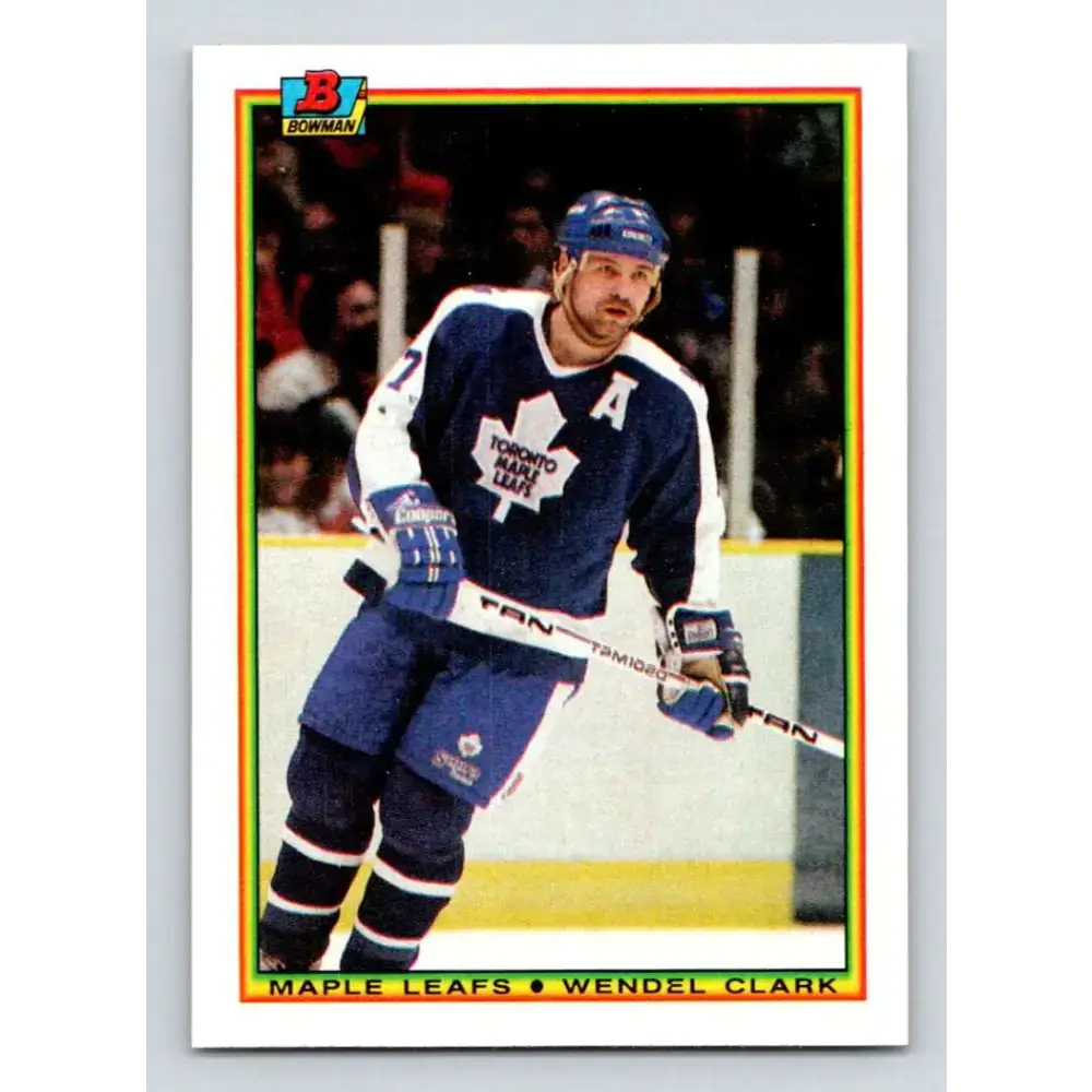 1990-91 Bowman #159 Wendel Clark NM-MT Toronto Maple Leafs Hockey Card