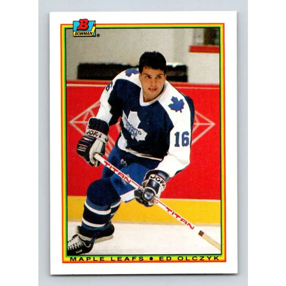1990-91 Bowman #161 Ed Olczyk NM-MT Toronto Maple Leafs Hockey Card - Hockey Card Single