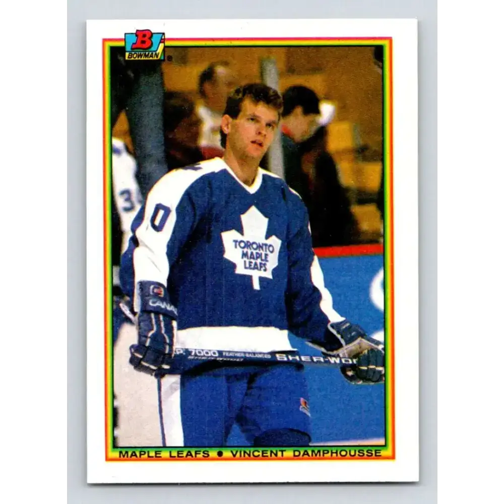 1990-91 Bowman #163 Vin Damphousse NM-MT Toronto Maple Leafs Hockey Card - Hockey Card Single