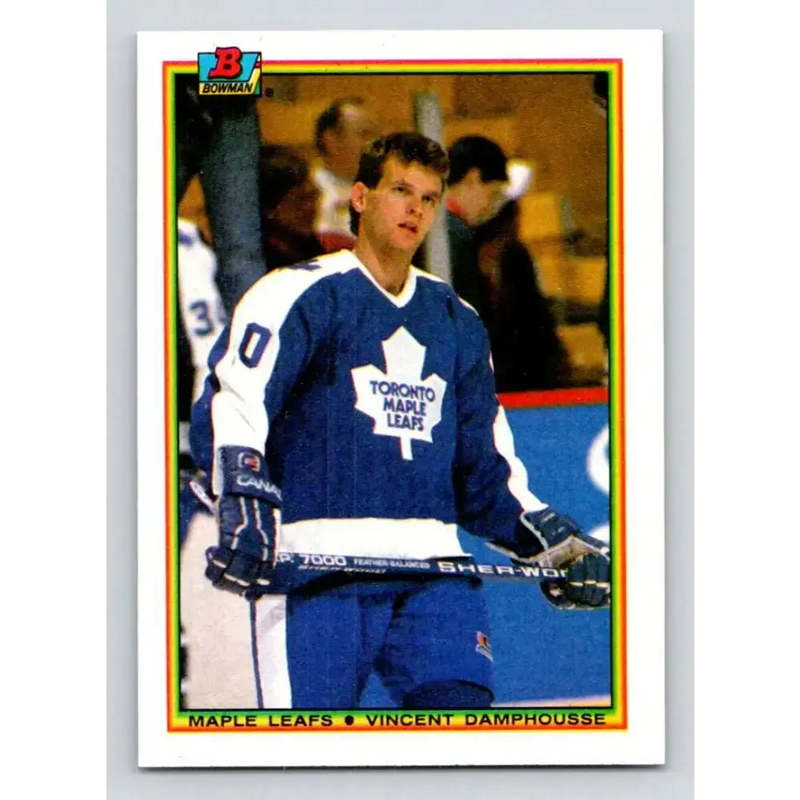 1990-91 Bowman #163 Vin Damphousse NM-MT Toronto Maple Leafs Hockey Card - Hockey Card Single