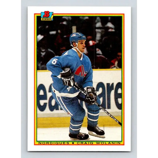 1990-91 Bowman #166 Craig Wolanin NM-MT Quebec Nordiques Hockey Card - Hockey Card Single