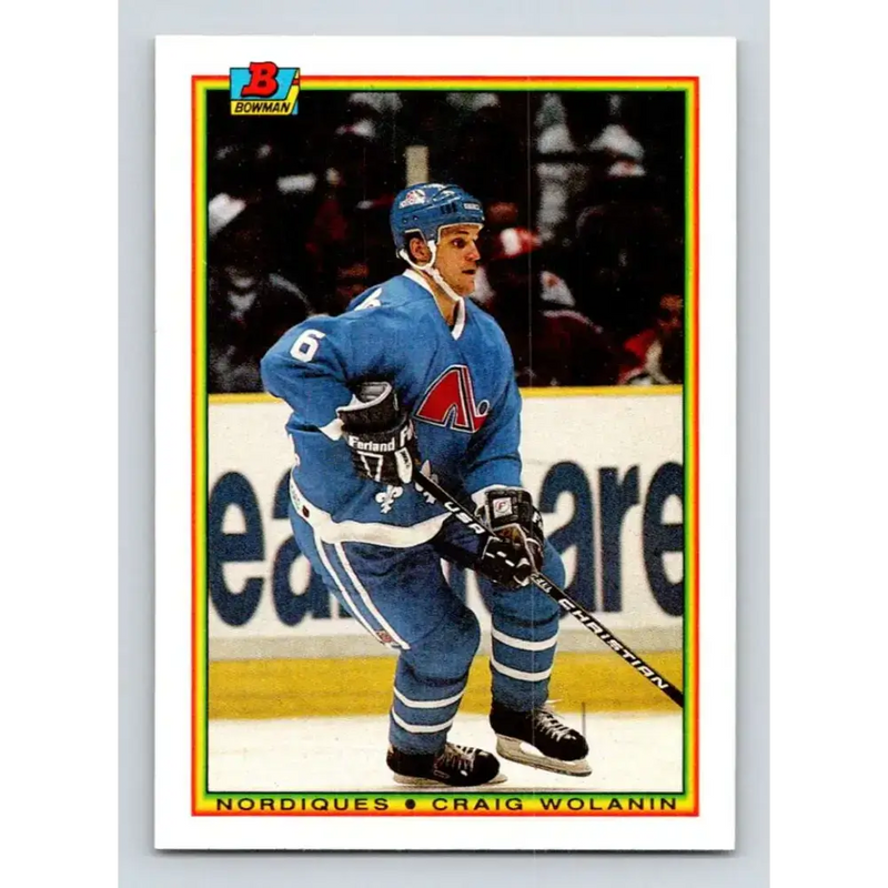 1990-91 Bowman #166 Craig Wolanin NM-MT Quebec Nordiques Hockey Card - Hockey Card Single