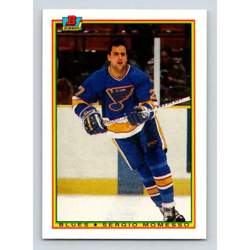 1990-91 Bowman #17 Sergio Momesso NM-MT RC Rookie St. Louis Blues Hockey Card - Hockey Card Single