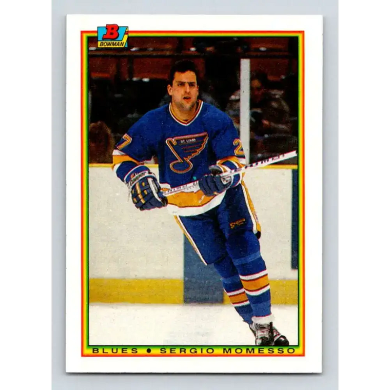 1990-91 Bowman #17 Sergio Momesso NM-MT RC Rookie St. Louis Blues Hockey Card - Hockey Card Single