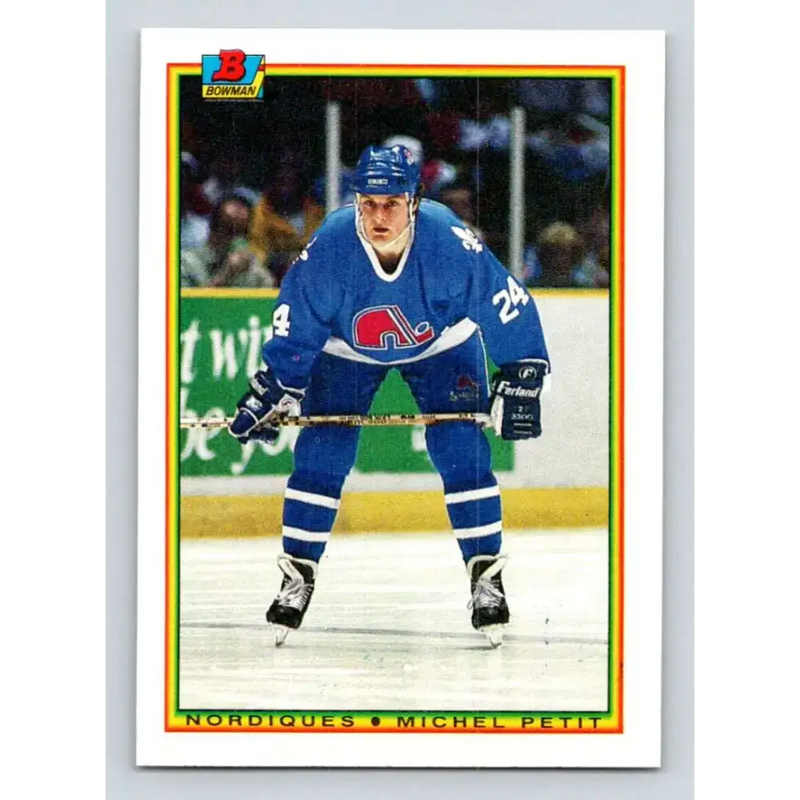 1990-91 Bowman #170 Michel Petit NM-MT Quebec Nordiques Hockey Card - Hockey Card Single