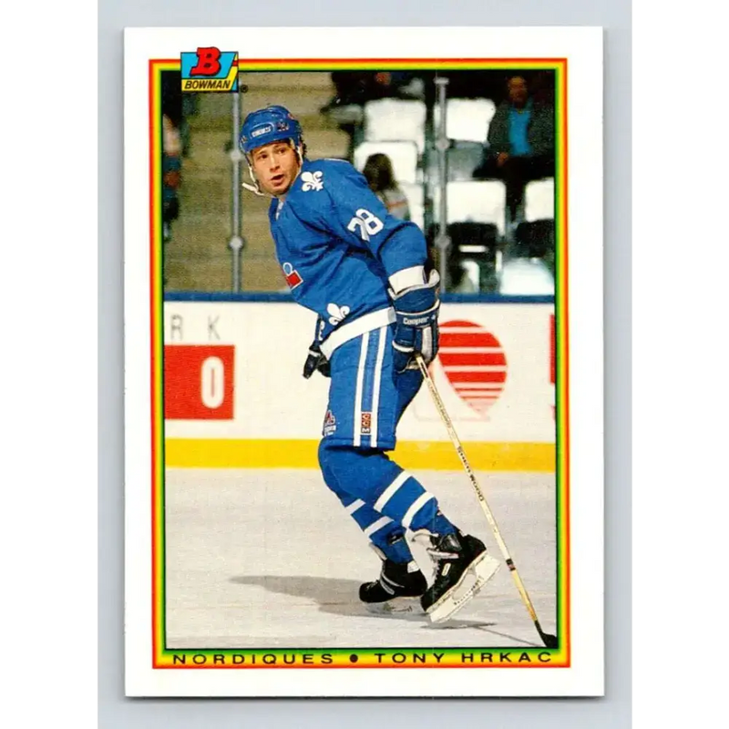 1990-91 Bowman #172 Tony Hrkac NM-MT Quebec Nordiques Hockey Card - Hockey Card Single