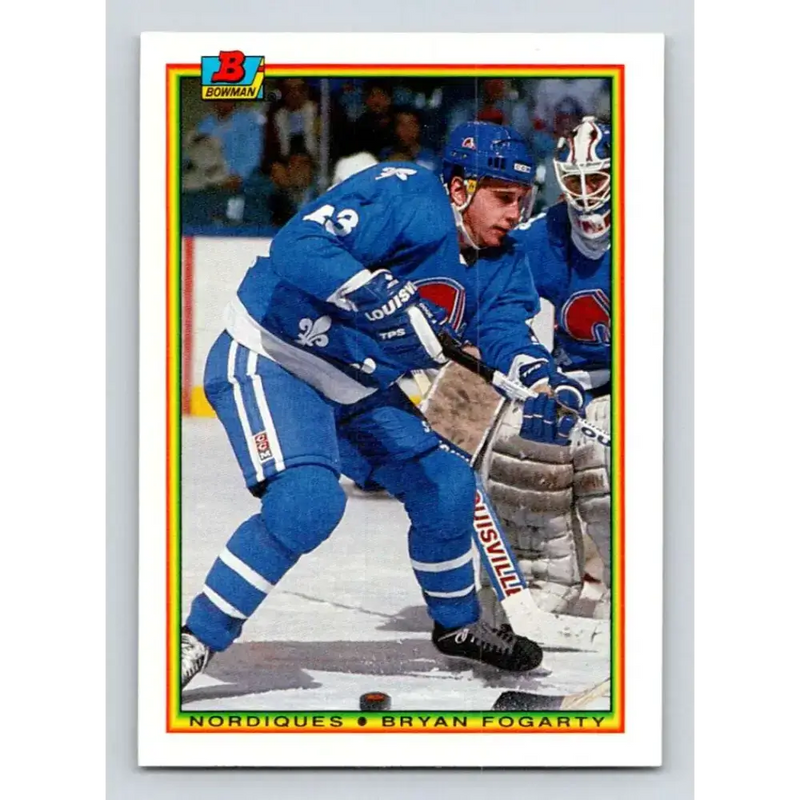 1990-91 Bowman #173 Bryan Fogarty NM-MT Quebec Nordiques Hockey Card - Hockey Card Single