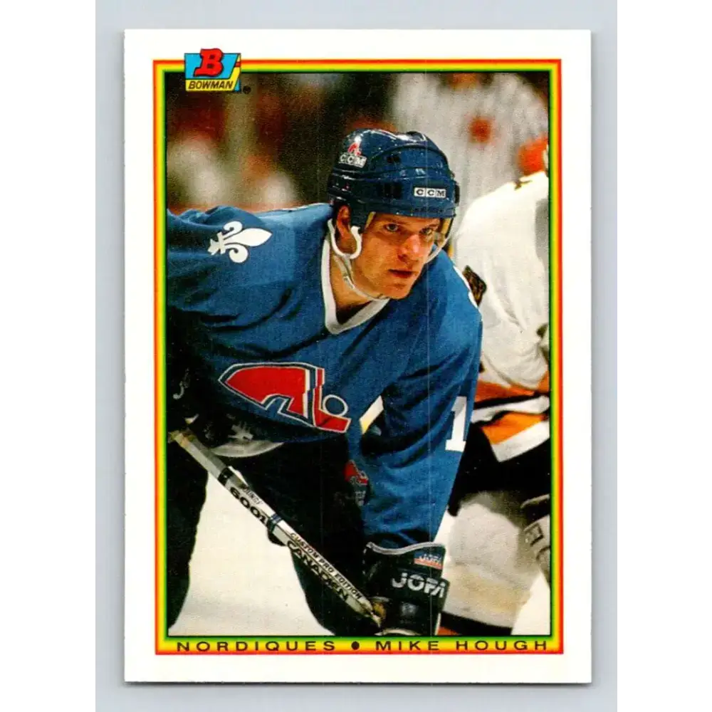 1990-91 Bowman #174 Mike Hough NM-MT Quebec Nordiques Hockey Card - Hockey Card Single