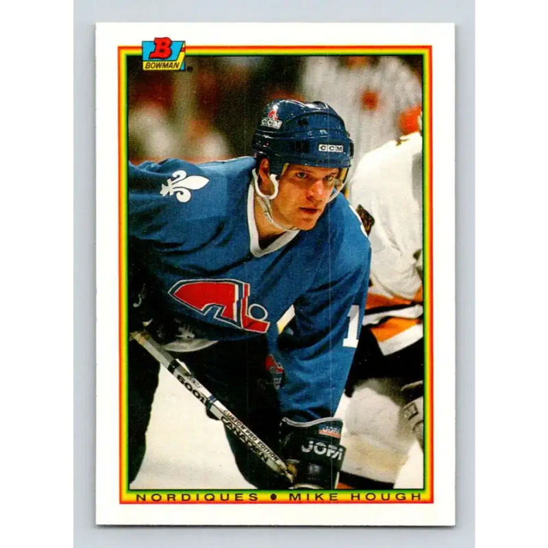 1990-91 Bowman #174 Mike Hough NM-MT Quebec Nordiques Hockey Card - Hockey Card Single