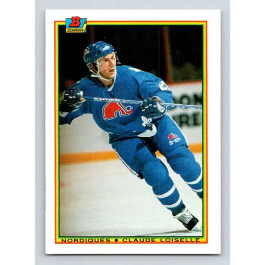 1990-91 Bowman #175 Claude Loiselle NM-MT Quebec Nordiques Hockey Card - Hockey Card Single