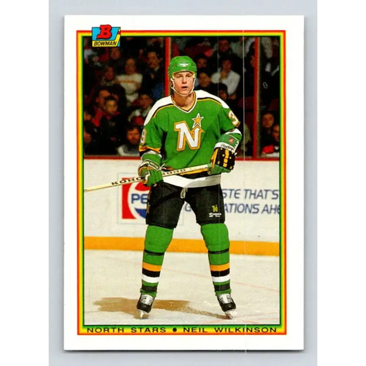 1990-91 Bowman #184 Neil Wilkinson NM-MT RC Rookie Minnesota North Stars Hockey Card - Hockey Card Single