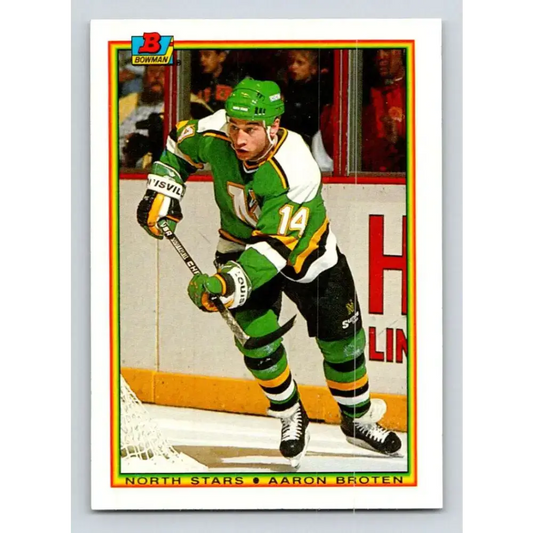 1990-91 Bowman #185 Aaron Broten NM-MT Minnesota North Stars Hockey Card - Hockey Card Single