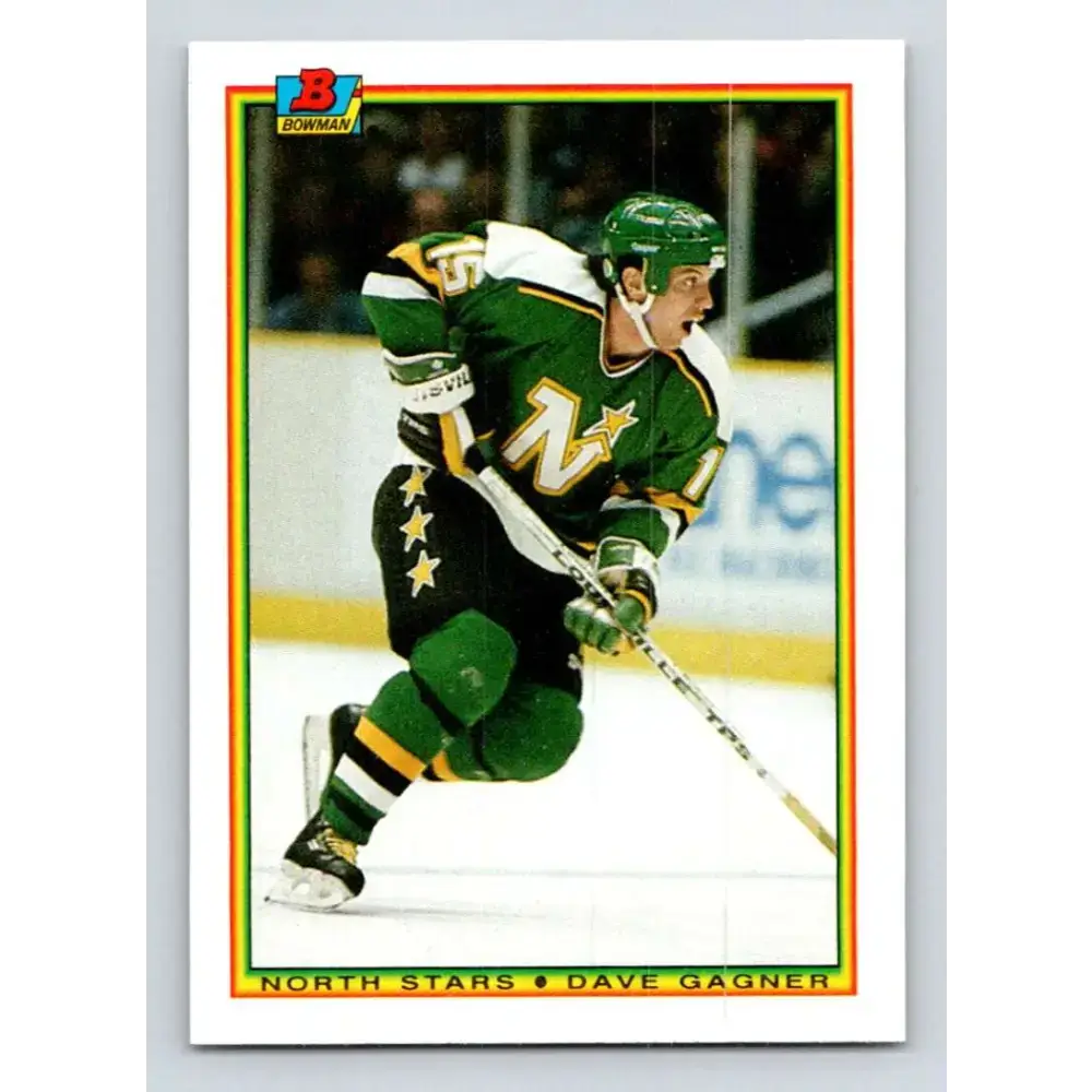 1990-91 Bowman #186 Dave Gagner NM-MT Minnesota North Stars Hockey Card - Hockey Card Single