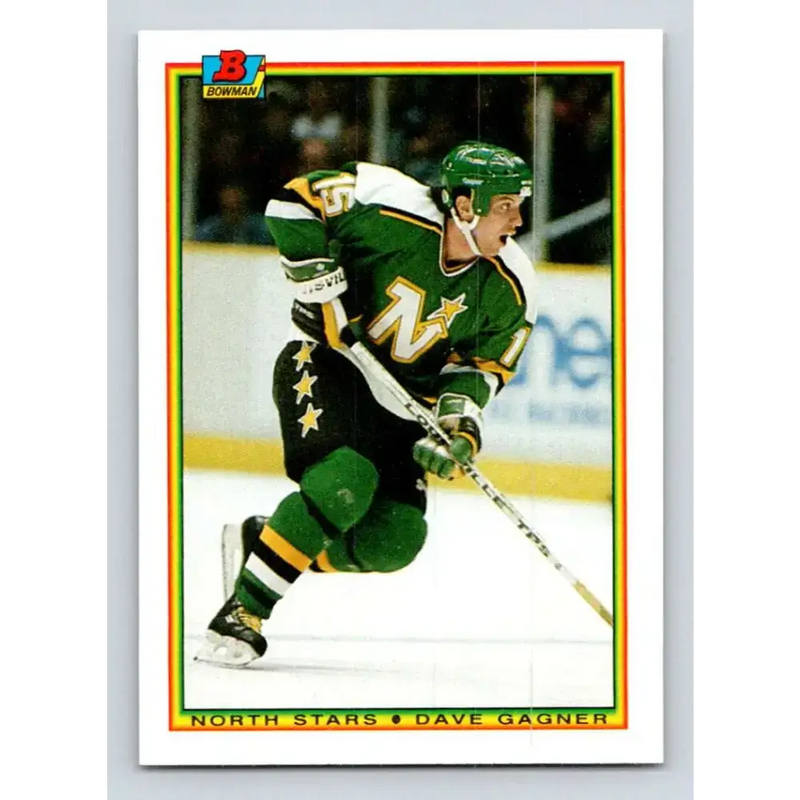 1990-91 Bowman #186 Dave Gagner NM-MT Minnesota North Stars Hockey Card - Hockey Card Single