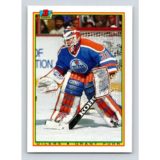 1990-91 Bowman #189 Grant Fuhr NM-MT Edmonton Oilers Hockey Card - Hockey Card Single