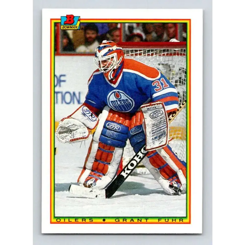 1990-91 Bowman #189 Grant Fuhr NM-MT Edmonton Oilers Hockey Card