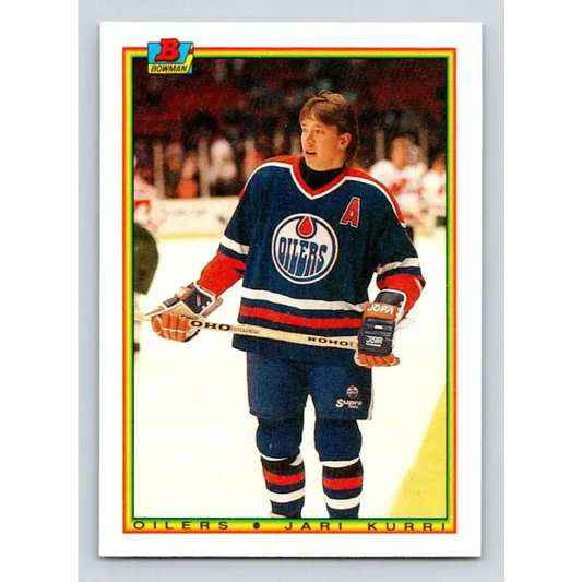 1990-91 Bowman #191 Jari Kurri NM-MT Edmonton Oilers Hockey Card - Hockey Card Single