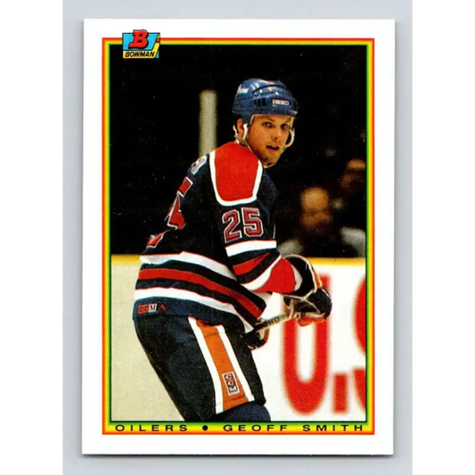1990-91 Bowman #192 Geoff Smith NM-MT Edmonton Oilers Hockey Card - Hockey Card Single