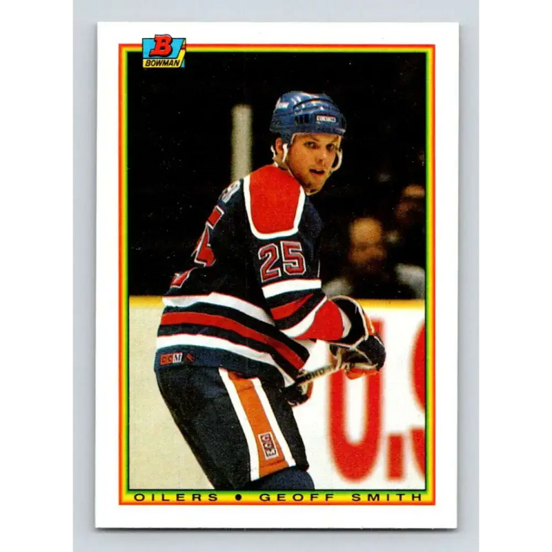 1990-91 Bowman #192 Geoff Smith NM-MT Edmonton Oilers Hockey Card - Hockey Card Single