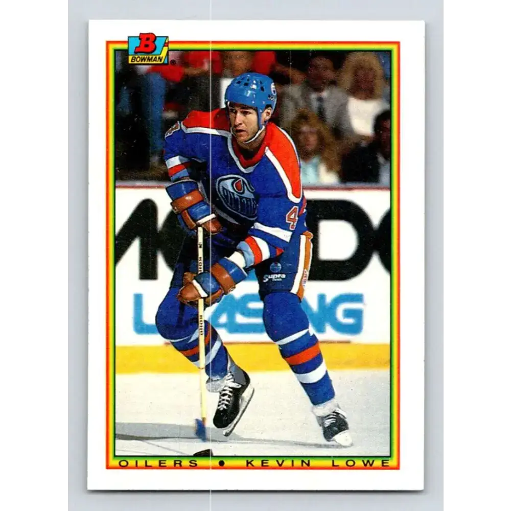 1990-91 Bowman #198 Kevin Lowe NM-MT Edmonton Oilers Hockey Card - Hockey Card Single