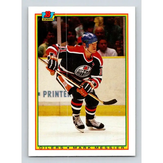 1990-91 Bowman #199 Mark Messier NM-MT Edmonton Oilers Hockey Card