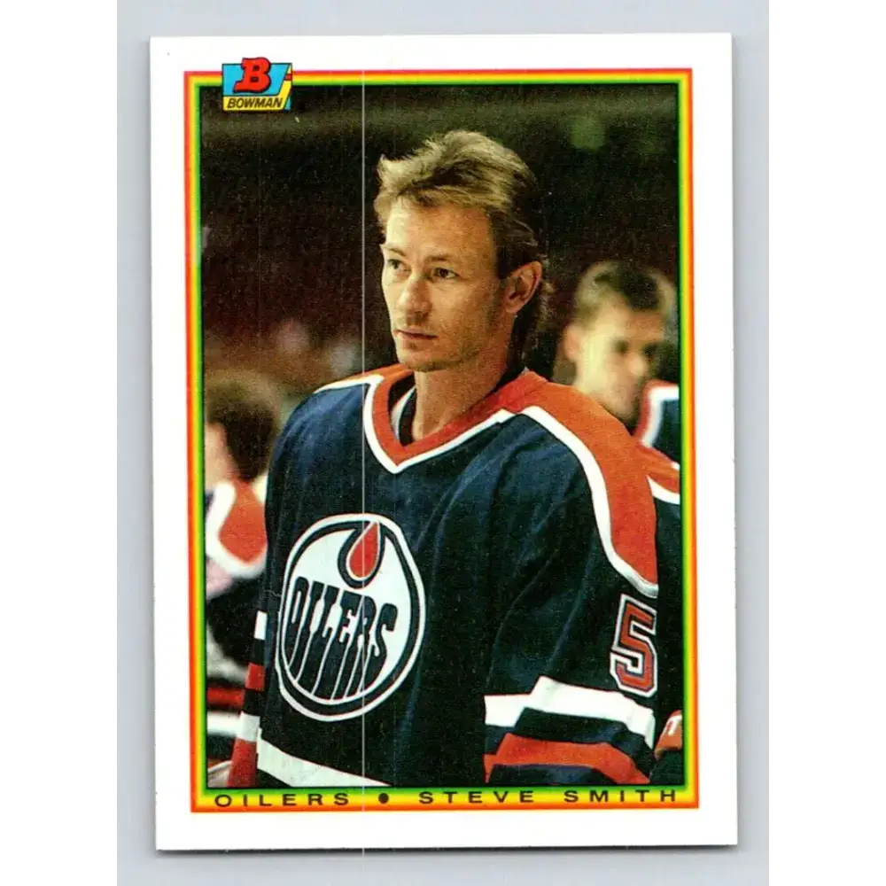 1990-91 Bowman #200 Steve Smith NM-MT Edmonton Oilers Hockey Card - Hockey Card Single