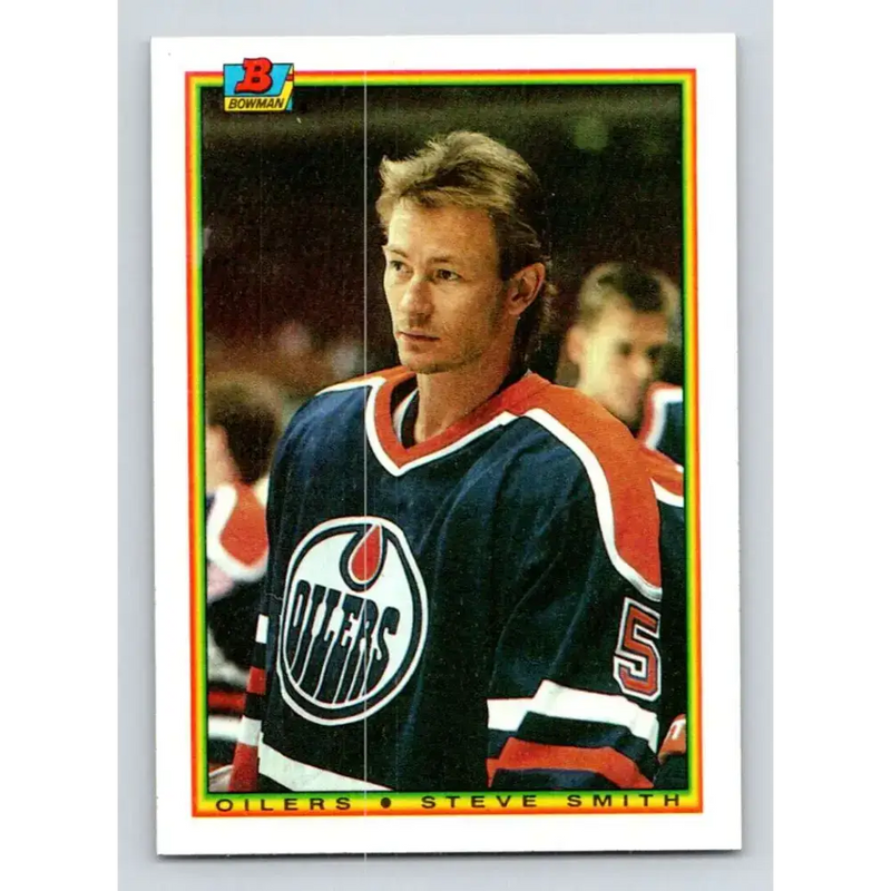 1990-91 Bowman #200 Steve Smith NM-MT Edmonton Oilers Hockey Card - Hockey Card Single