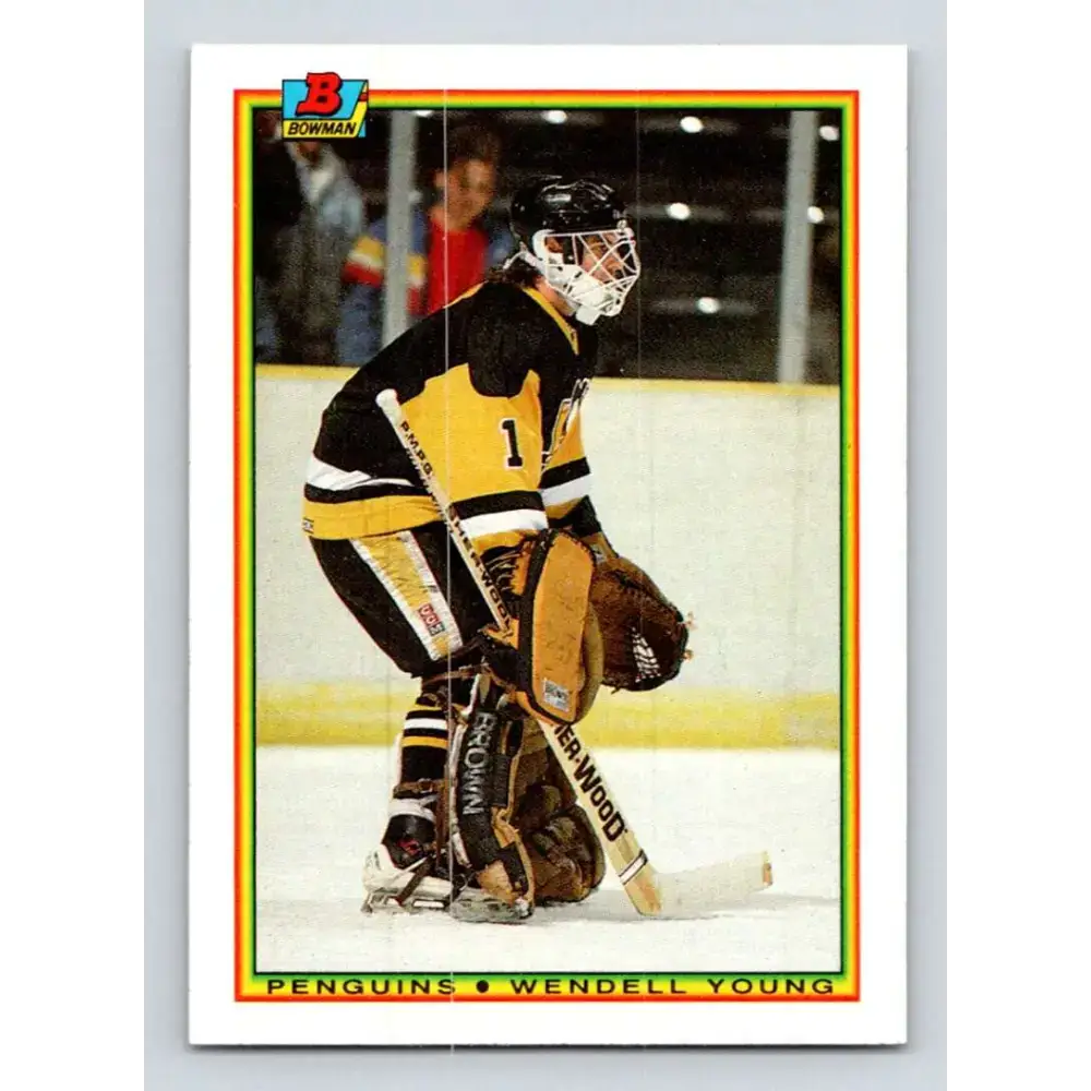 1990-91 Bowman #203 Wendell Young NM-MT Pittsburgh Penguins Hockey Card