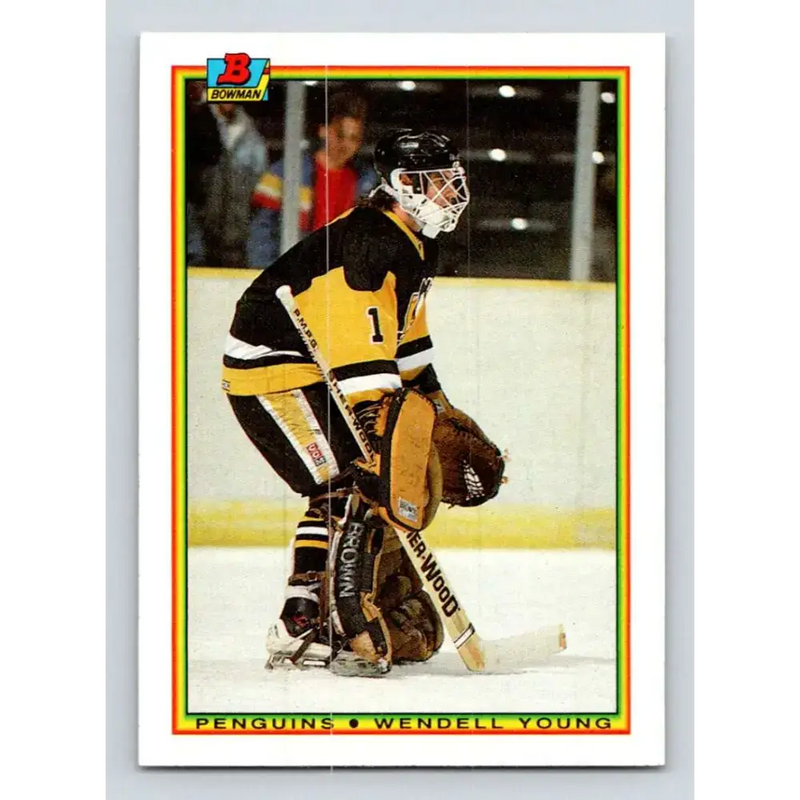 1990-91 Bowman #203 Wendell Young NM-MT Pittsburgh Penguins Hockey Card