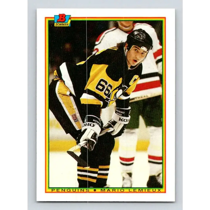 1990-91 Bowman #204 Mario Lemieux NM-MT Pittsburgh Penguins Hockey Card - Hockey Card Single