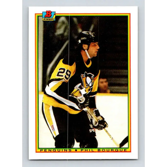 1990-91 Bowman #205 Phil Bourque NM-MT Pittsburgh Penguins Hockey Card