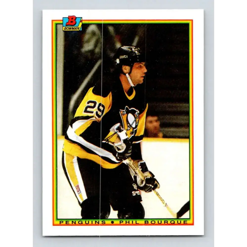1990-91 Bowman #205 Phil Bourque NM-MT Pittsburgh Penguins Hockey Card