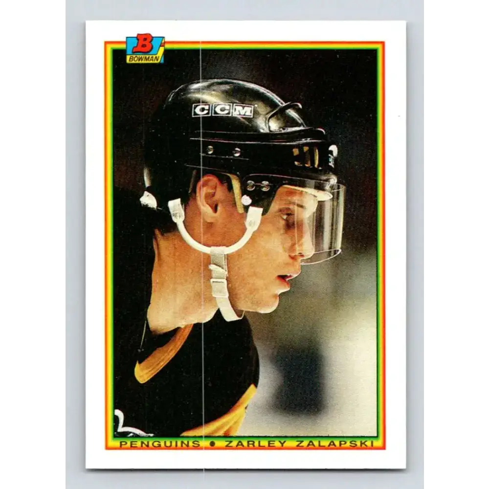 1990-91 Bowman #207 Zarley Zalapski NM-MT Pittsburgh Penguins Hockey Card - Hockey Card Single