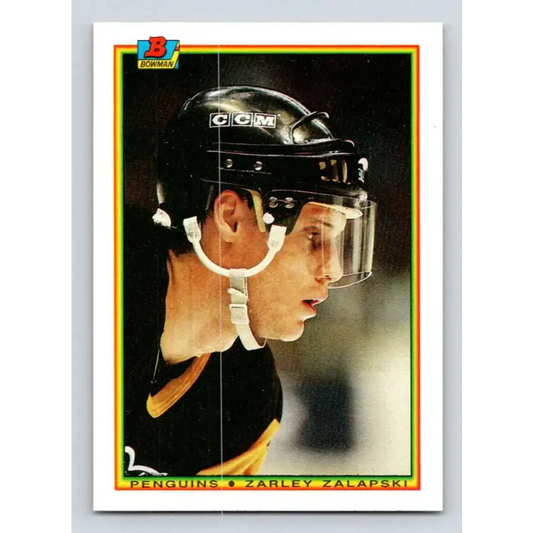 1990-91 Bowman #207 Zarley Zalapski NM-MT Pittsburgh Penguins Hockey Card