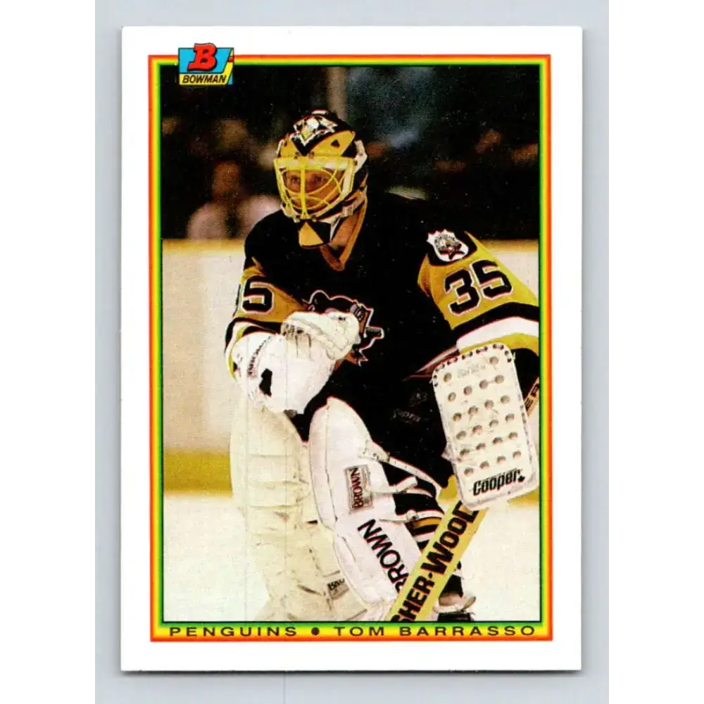 1990-91 Bowman #209 Tom Barrasso NM-MT Pittsburgh Penguins Hockey Card - Hockey Card Single