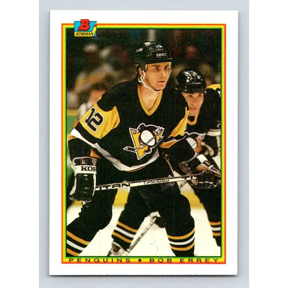 1990-91 Bowman #212 Bob Errey NM-MT Pittsburgh Penguins Hockey Card - Hockey Card Single