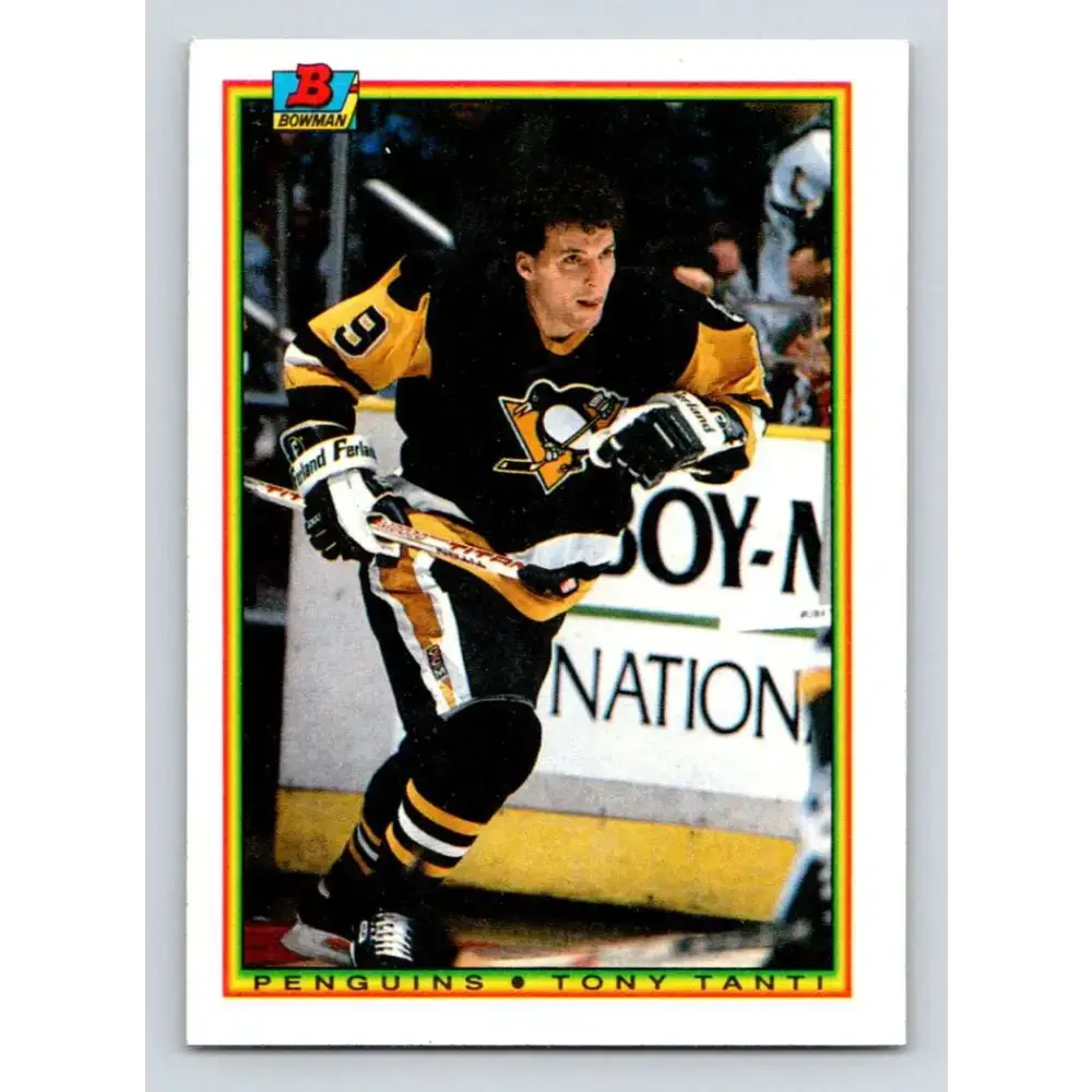 1990-91 Bowman #213 Tony Tanti NM-MT Pittsburgh Penguins Hockey Card - Hockey Card Single