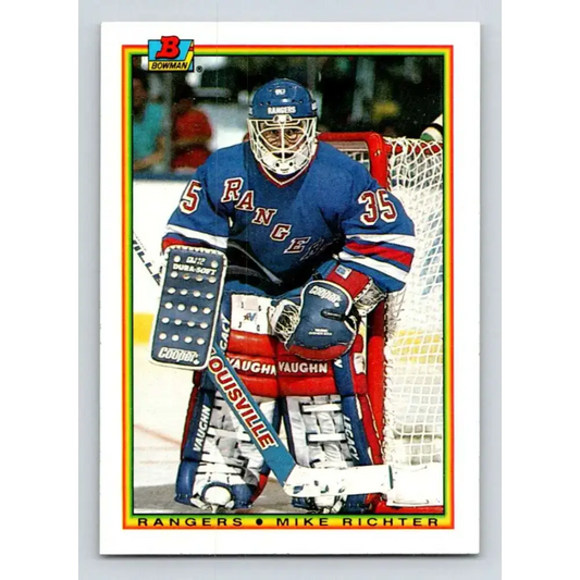 1990-91 Bowman #218 Mike Richter NM-MT RC Rookie New York Rangers Hockey Card