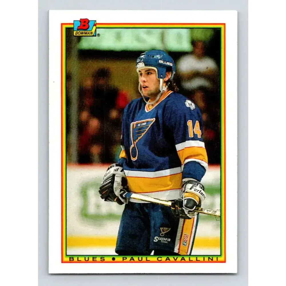 1990-91 Bowman #22 Paul Cavallini NM-MT St. Louis Blues Hockey Card - Hockey Card Single