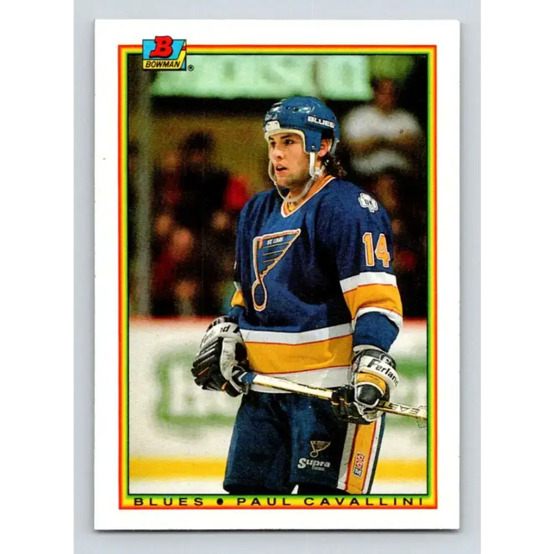 1990-91 Bowman #22 Paul Cavallini NM-MT St. Louis Blues Hockey Card - Hockey Card Single