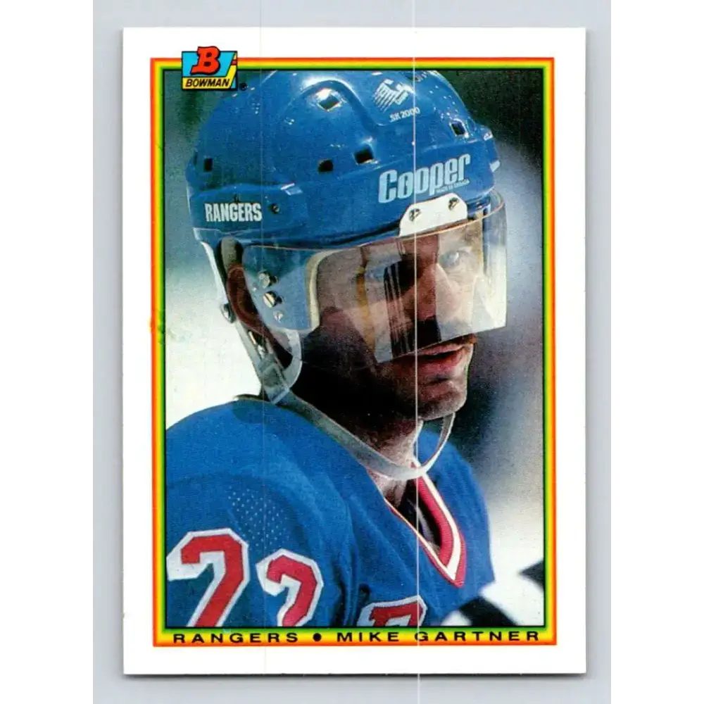 1990-91 Bowman #220 Mike Gartner NM-MT New York Rangers Hockey Card - Hockey Card Single