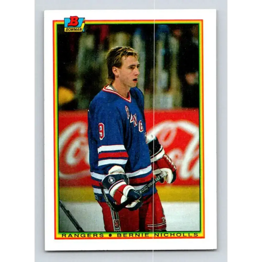 1990-91 Bowman #221 Bernie Nicholls NM-MT New York Rangers Hockey Card