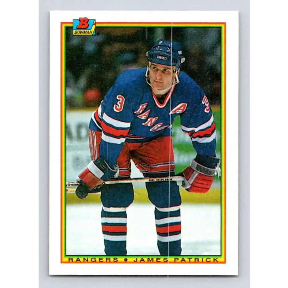 1990-91 Bowman #225 James Patrick NM-MT New York Rangers Hockey Card - Hockey Card Single