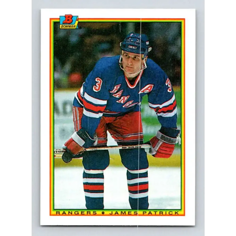 1990-91 Bowman #225 James Patrick NM-MT New York Rangers Hockey Card - Hockey Card Single